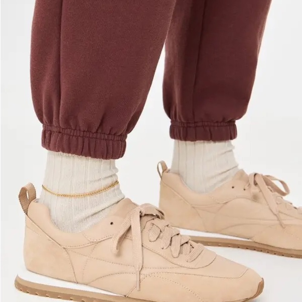 Favorite Daughter Blush Pink Leather & Suede Lace-Up Sneakers